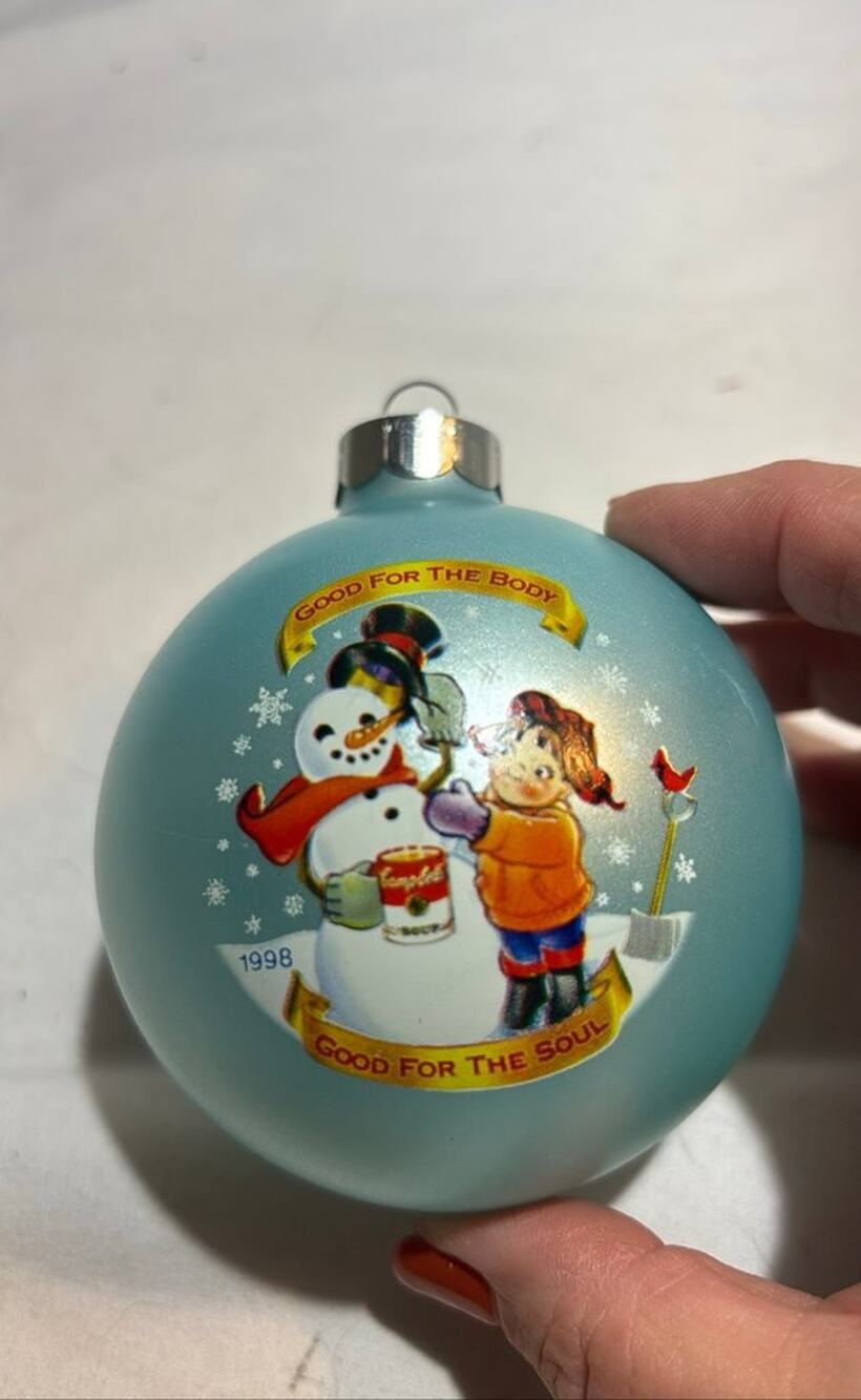 1998 Campbell's Soup Snowman Christmas Ornament
